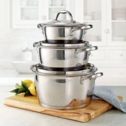 Tramontina Gourmet Selection 6 Pc Stainless Steel Stackable Pots And Pans -1 80154547IXM001G