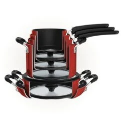 Tramontina Nesting 11 Pc Nonstick Cookware Set - Red -1 80156042IXM003G