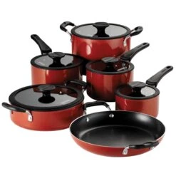Tramontina Nesting 11 Pc Nonstick Cookware Set - Red -1 80156042PDM001G
