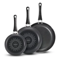 Tramontina 3 Pk Aluminum Fry Pan Set - Charcoal Gray