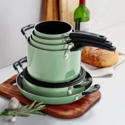 Tramontina 11 Pc Nonstick Nesting Cookware Set - Sage -1 80156068IXM004G