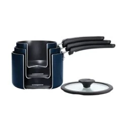 Tramontina Nesting 6 Pc Nonstick Sauce Pan Set - Naval 16 Tramontina Nesting 6 Pc Nonstick Sauce Pan Set - Naval -1 80156069IXM002G