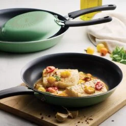 Tramontina 3 Pk Porcelain Enamel Fry Pans - Sage