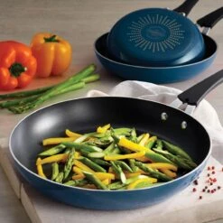 Tramontina 3 Pk Aluminum Fry Pan Set - Navy Blue