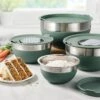 Tramontina 10 Pc Covered Stainless Steel And Silicone Mixing Bowl Set With Grating Tools - Sea Salt Green -1 80202047PDM001G