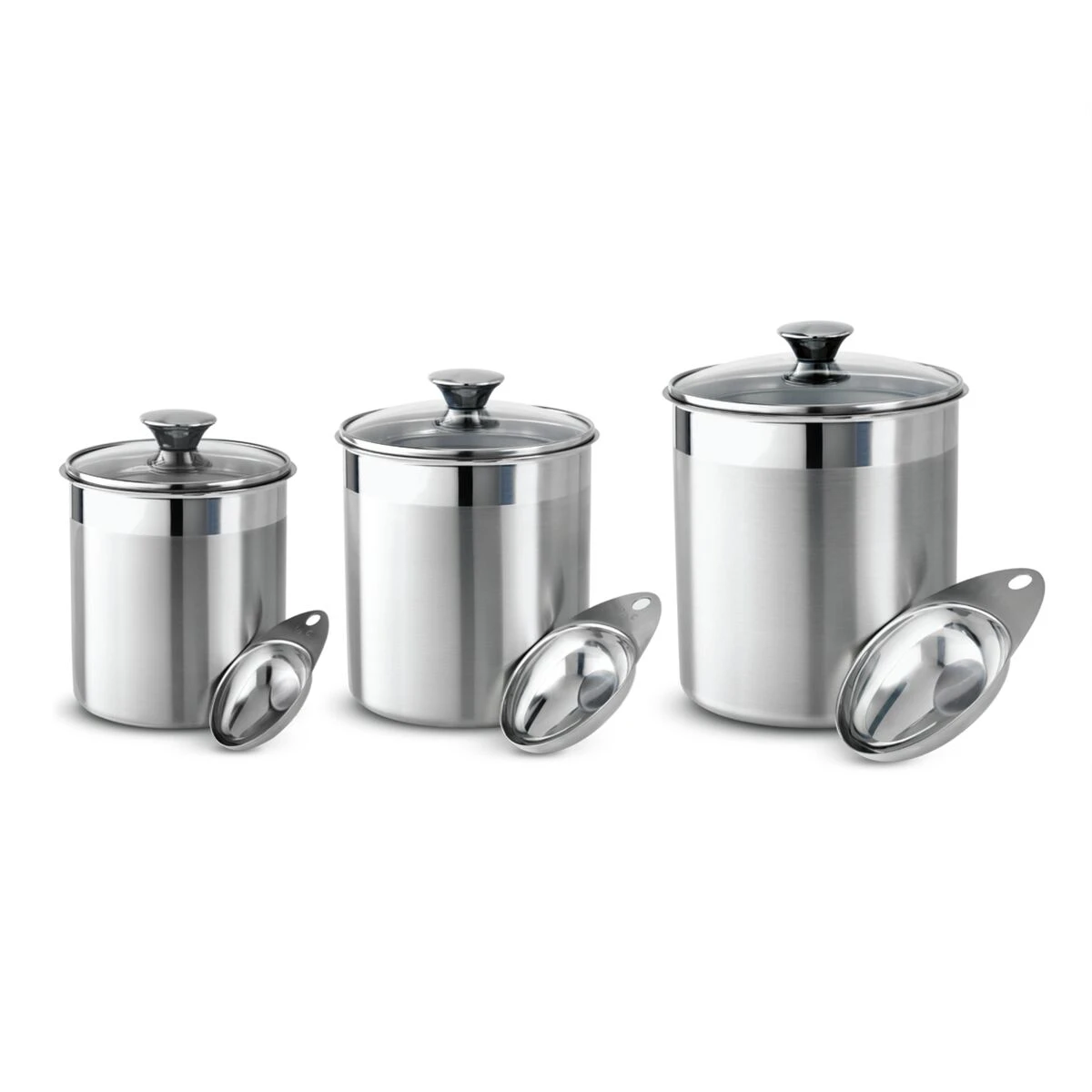 Tramontina 6 Pc Stainless Steel Covered Canister And Scoop Set 5 Tramontina 6 Pc Stainless Steel Covered Canister And Scoop Set - Image 3