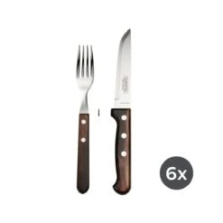 Tramontina Churrasco BBQ 12 Pc Polywood Fork And Steak Knife Set -1 80905023IXM003G