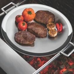 Tramontina Churrasco BBQ 17.25 In Tri-Ply Clad Stainless Steel Round Grill Pan