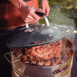 Tramontina 15.5 In Stainless Steel Round BBQ Charcoal Grill With Lid -1 80905033IXM009G