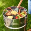 Tramontina 15.5 In Stainless Steel Round BBQ Charcoal Grill With Lid